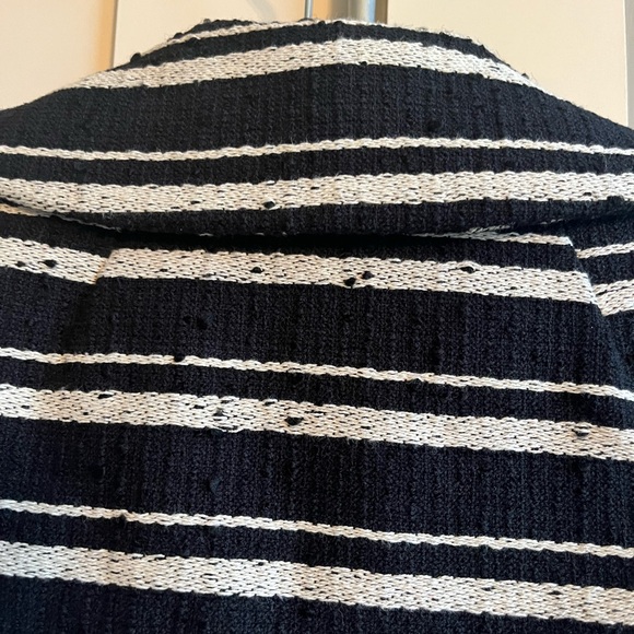 Milly black white cropped jacket blazer size 0 cotton wool blend - Picture 6 of 7